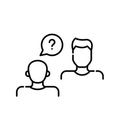 Job interview. Male human resources employee asking male candidate questions. Pixel perfect icon