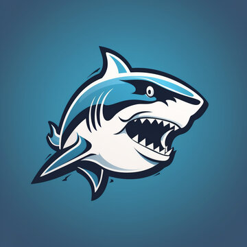 simple logo using a shark illustration