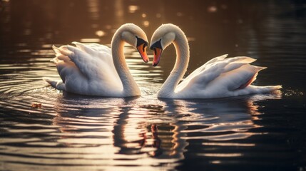 Two white swans. This is Love. Neural network AI generated art