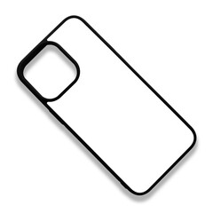 Blank mobile phone case on white background for mockup. Custom and personalized phone case, Black edge sublimation phone case