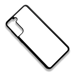 Blank mobile phone case on white background for mockup. Custom and personalized phone case, Black edge sublimation phone case