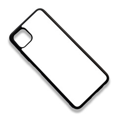 Blank mobile phone case on white background for mockup. Custom and personalized phone case, Black edge sublimation phone case