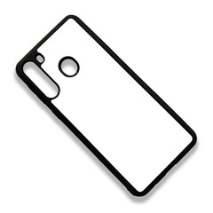 Blank mobile phone case on white background for mockup. Custom and personalized phone case, Black edge sublimation phone case