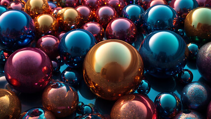 3D a group of colorful glass balls, colorful 3d balls background
