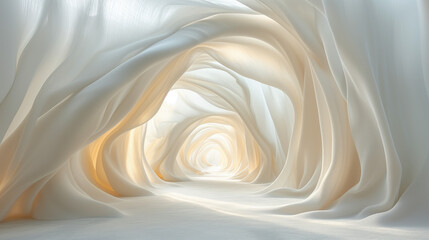  A long tunnel of silk fabric.