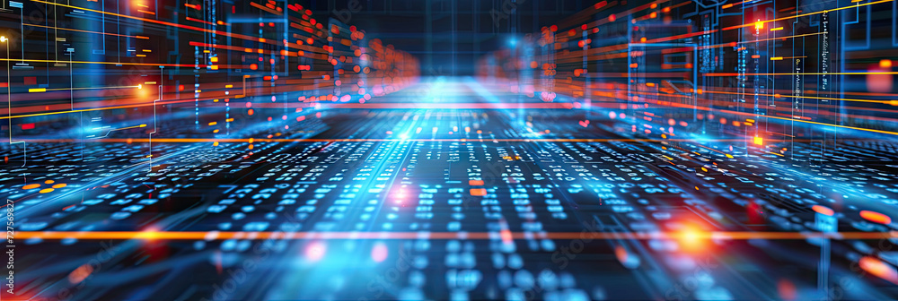 Aufkleber abstract a colorful background with bright lights , blockchain network concept , distributed registe
