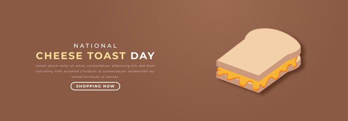 National Cheese Toast Day Paper cut style Vector Design Illustration for Background, Poster, Banner, Advertising, Greeting Card
