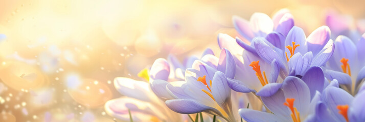 spring flower background, in the style of light sky-blue and dark gold, bokeh, generative AI