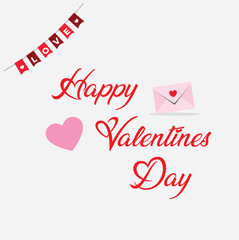 Happy Valentine's Day on 14 February. Valentine's Day vector illustration, poster, flyer, social media post, icon, sign/symbol, or logo.
