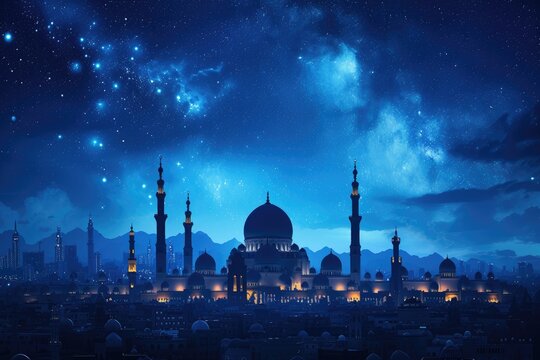 Ramadan kareem islamic or ied mubarak greeting card background