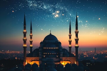 Ramadan kareem islamic or ied mubarak greeting card background