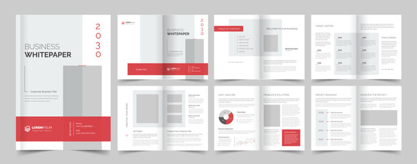 White Paper Template, Business White Paper Design, A4 Brochure, Company Profile