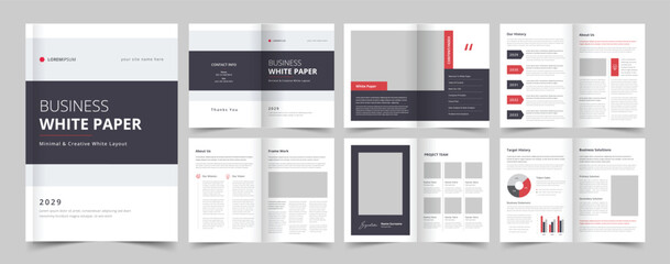 White Paper Template, Business White Paper Design, A4 Brochure, Company Profile