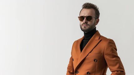 Obraz premium Fashion-forward man in trendy attire