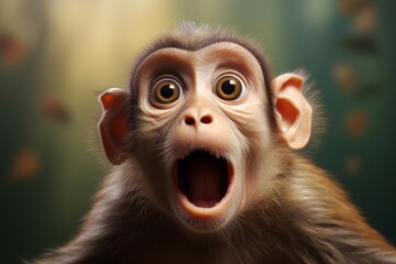 驚く猿の顔ポートレート,Generative AI AI画像