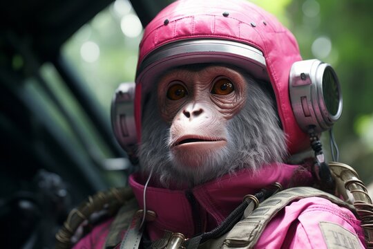 パイロットの猿,Generative AI AI画像