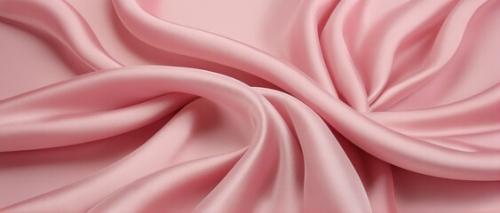 Obraz premium Pink silk fabric with a luxurious texture, ideal for elegant designs.