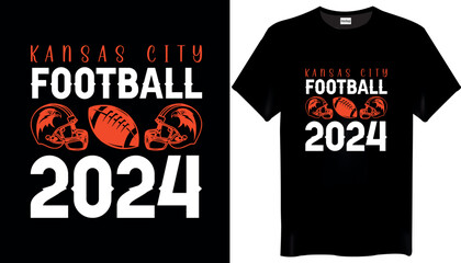 Kansas City Football 2024 Chiefs Football T-Shirt Design
