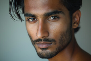 close up picture of indian handsome man face