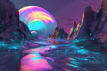 psychedelic album cover, sleek digital render for the album, aberrant surreal style. generative AI