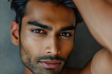 Fototapeta premium close up picture of indian handsome man face