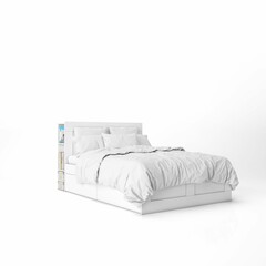 Bed With White Sheets Mockup