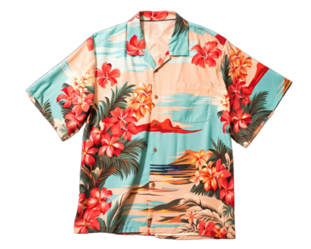 Colorful Shirt isolated on white background. Colorful Shirt on png transparent background.