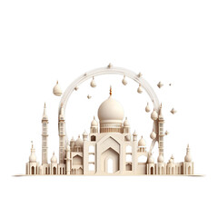 Eid Mubarak. Arabic background. on transparent background.