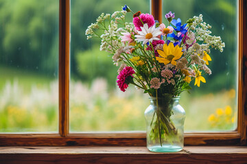 the vase by the window bokeh style background