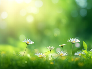 Fototapeta na wymiar little flowers on grass