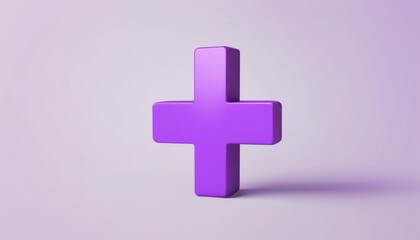 Obraz premium A purple cross on a white background