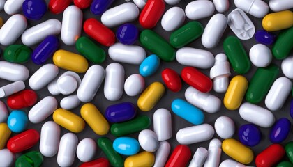 A large assortment of colorful pills