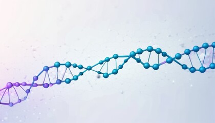 A blue and purple DNA strand