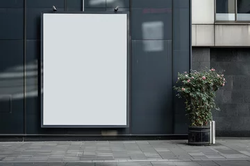 Fotobehang blank billboard on the building wall © toonsteb