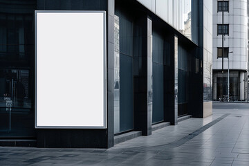 blank billboard on the building wall