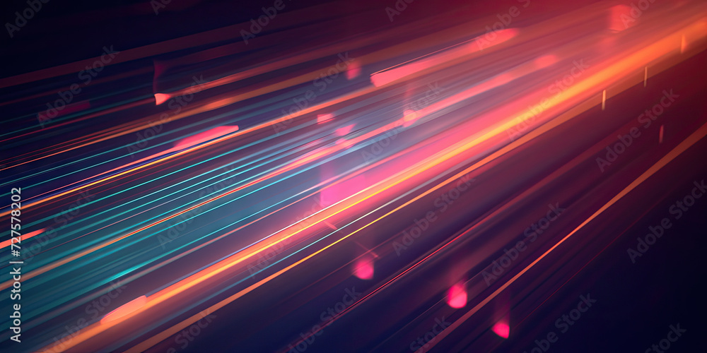 Poster abstract a colorful background with bright lights , blockchain network concept , distributed registe