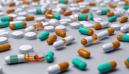 A bunch of pills on the ground