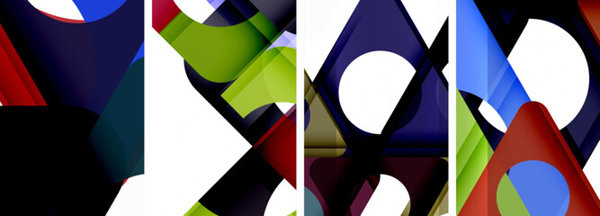 Abstract background set, showcasing a dynamic interplay of triangles. Fusion of modern design and geometric allure