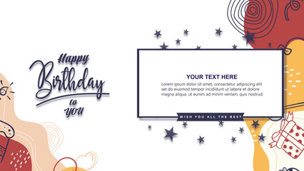 Birthday banner in white background with copy space text