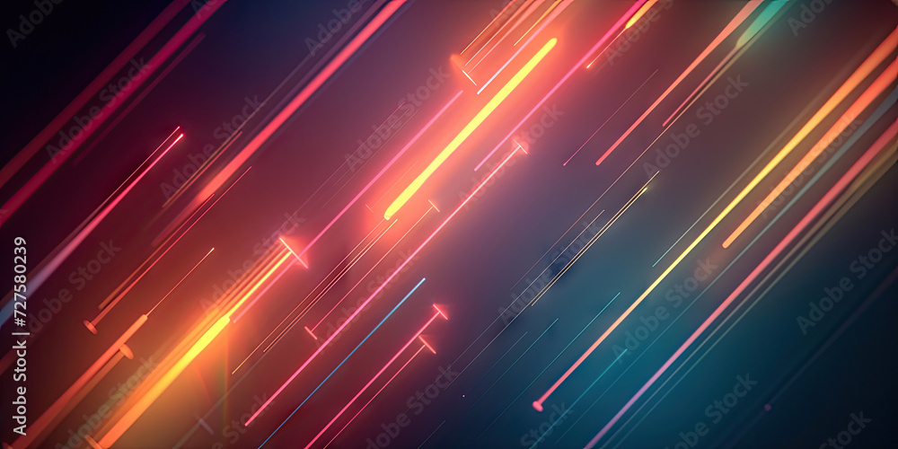 Poster abstract a colorful background with bright lights , blockchain network concept , distributed registe