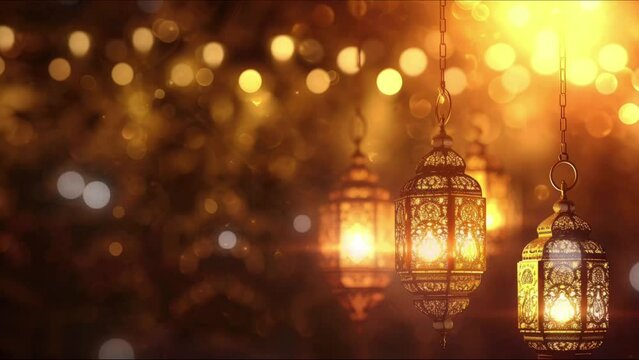Ramadan Kareem Background with Islamic Ornament Lantern