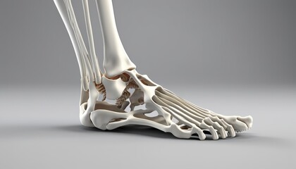A skeleton's foot with bones and muscles - obrazy, fototapety, plakaty
