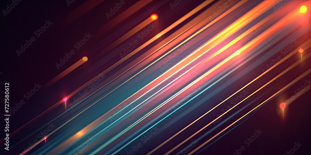 Poster abstract a colorful background with bright lights , blockchain network concept , distributed registe