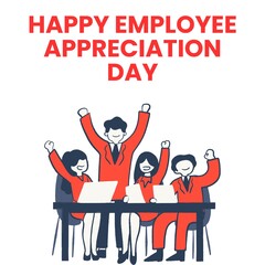 Happy Employee Appreciation Day. First Friday in March. Holiday concept. Template for background, banner, card, poster. illustration.
