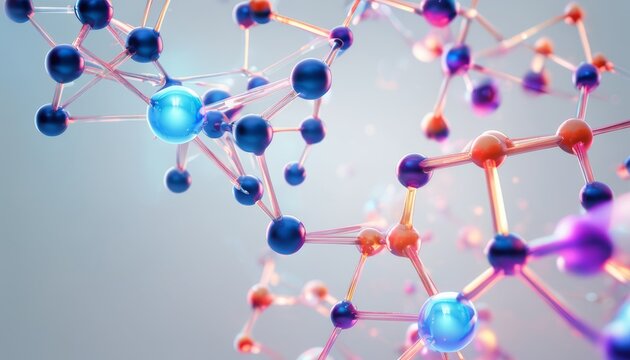 A close up of a molecule made of many atoms