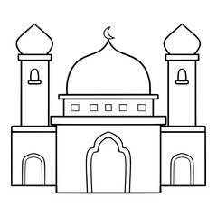 mosque illustration outline isolated vector