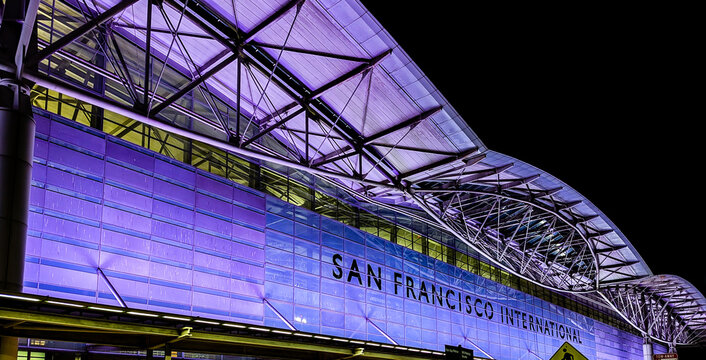 San Francisco International Airport at Night, Jan. 2024
