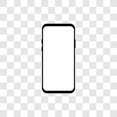 smart phone shape with transparent background