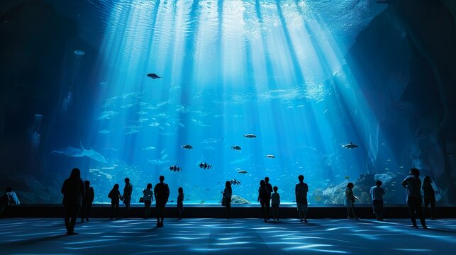 水族館の大きな水槽の展示10