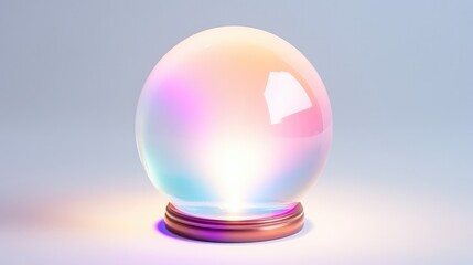 Pastel color magical fortune teller's crystal white background